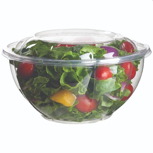 Salátákhoz - Salátás tál tetővel Bioműanyag 530 ml - 50 db/cs - Greenstic