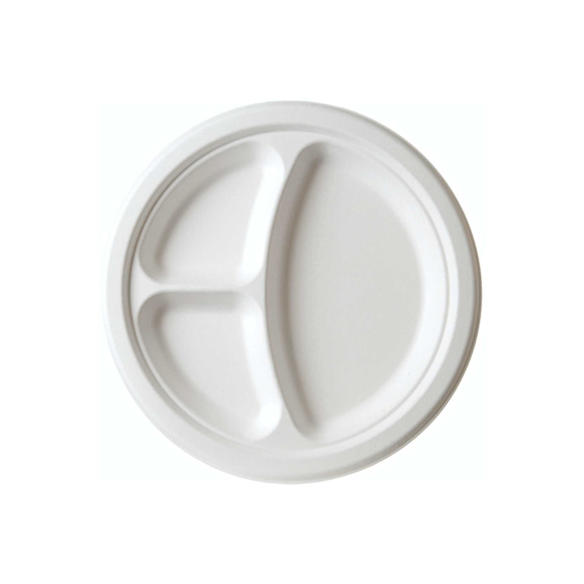 Lapos tányér - Cukornád lapos tányér 250 mm 3 részre osztott - 50 db - Greenstic