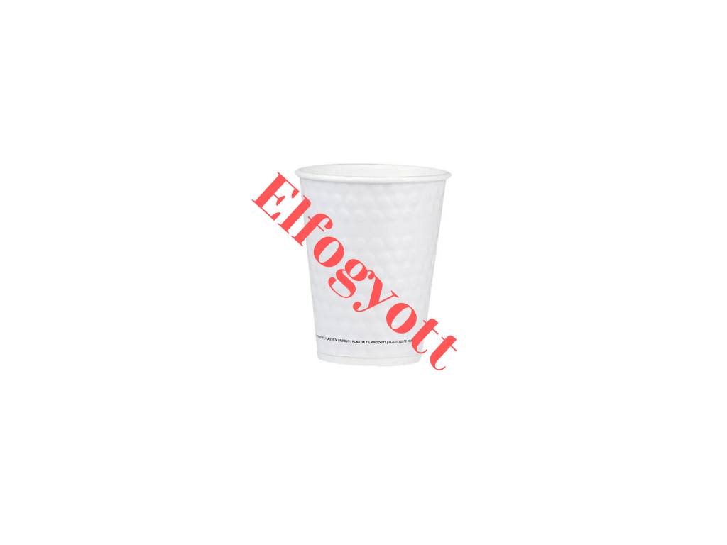 Papírpohár - Duplafalú papírpohár fehér 'BUBBLE' 12oz - 25 db/cs - Greenstic