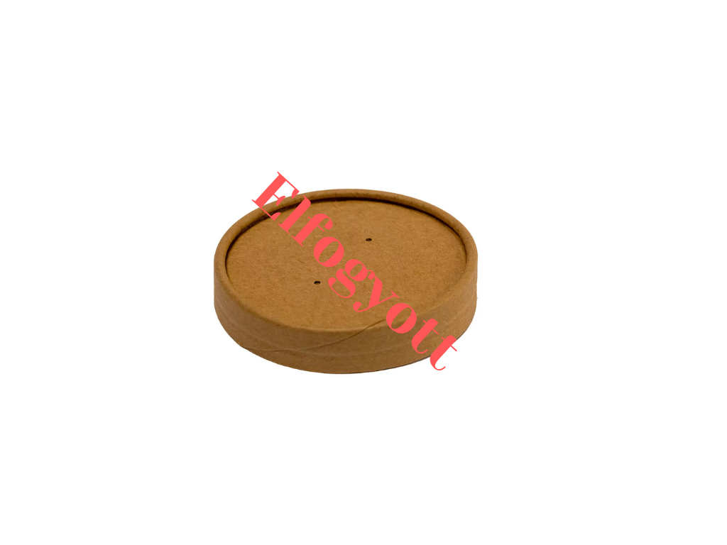 Leveses dobozok - Kraft tető Ø116 mm 750 /1000 ml-es leveses pohárhoz - 50 db/cs - Greenstic