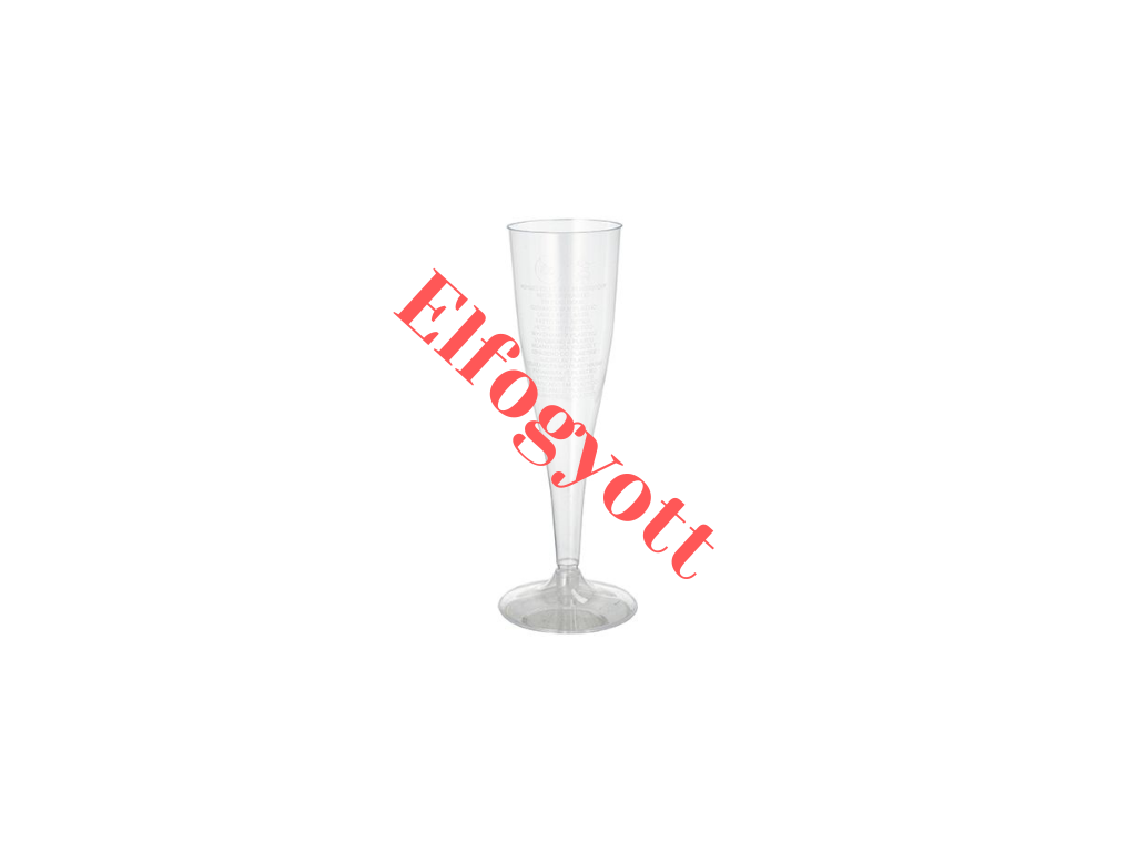 Eldobható pohár - Műanyag pezsgős pohár, átlátszó 100 ml 6 db/csomag, PS - Greenstic