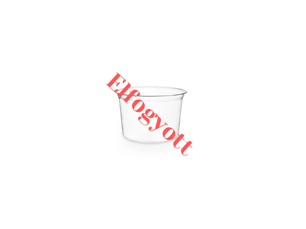 Műanyag dobozok - Műanyag tál, átlátszó kerek 470 ml - 50 db/csomag, PLA - Greenstic