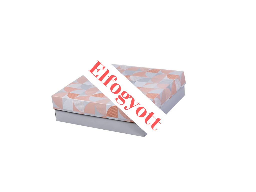 Desszertes dobozok - Papír sütis doboz mintás 35x35x10 cm - (44 db/10 kg) - 1 csomag - Greenstic