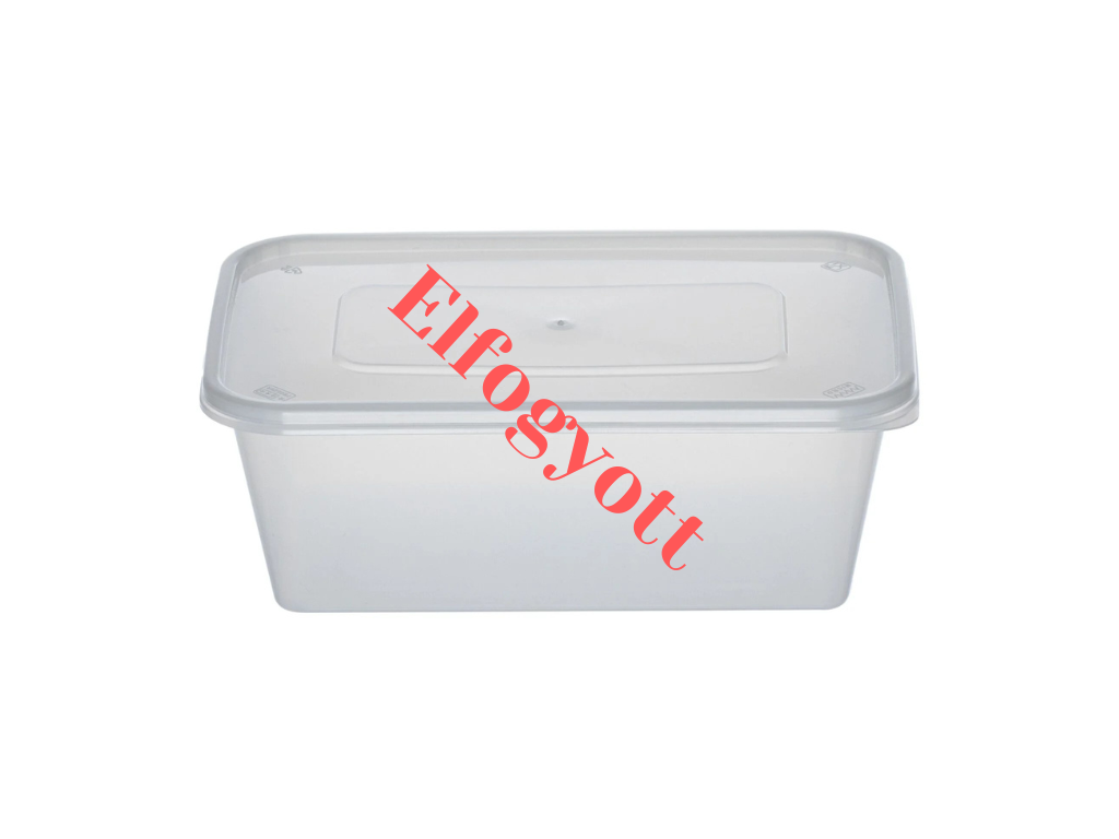 műanyag doboz - Prémium átlátszó szögletes PP konténer átlátszó tetővel 750 ml - 50 db/cs - Greenstic