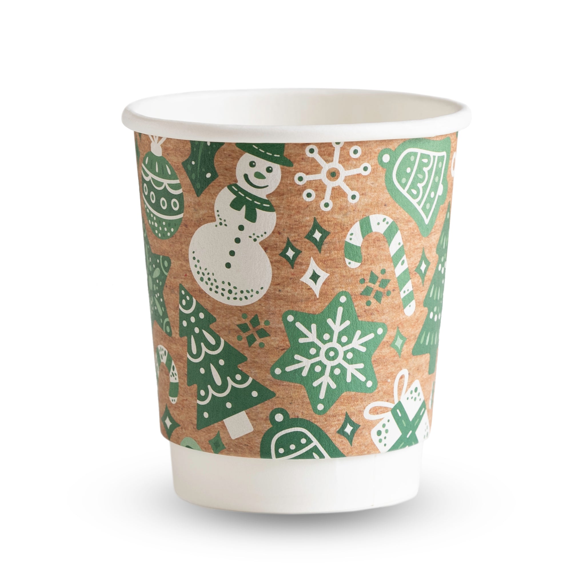 Papír poharak - Duplafalú karácsonyi papírpohár (8oz) 250 ml - 25 db/csomag - Greenstic