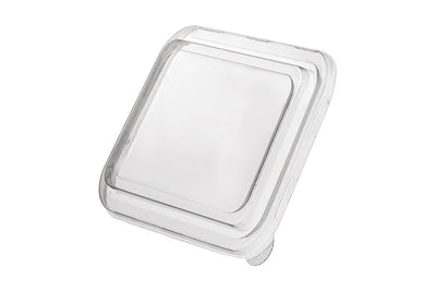 Kraft papír dobozok tetővel - Átlátszó tetõ "Cube" ételes dobozhoz - 50 db/csomag, PET - Greenstic