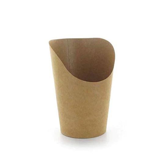 Streetfood csomagolás - Kraft wrap pohár sült krumplihoz 360 ml 50 db/cs - Greenstic