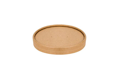 Leveses dobozok - Kraft tető Ø115 mm papír leveses pohárhoz – 25 db/csomag - Greenstic