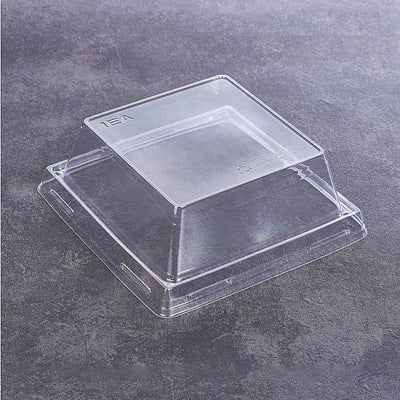 Kraft papír dobozok tetővel - Átlátszó tető 550 ml "Eco tray"-hez - 50 db/csomag, magas - Greenstic