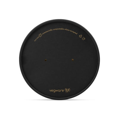 Salátás doboz - Papír tető papír salátás tálhoz, fekete, átmérő 150 mm - 50 db/cs - Greenstic