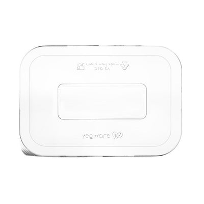 Cukornád menüboxok - PLA átlátszó tető 360/500/650 ml szögletes cukornád tálra 50 db/cs - Greenstic