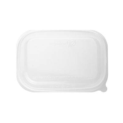 Kraft salátás doboz - Átlátszó tető papír ételes dobozhoz - 25 db/csomag, PLA - Greenstic