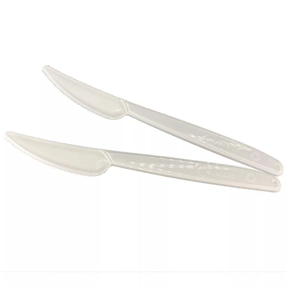 Újrahasználható fehér kés (PP) 18,5 cm (50db/cs)
