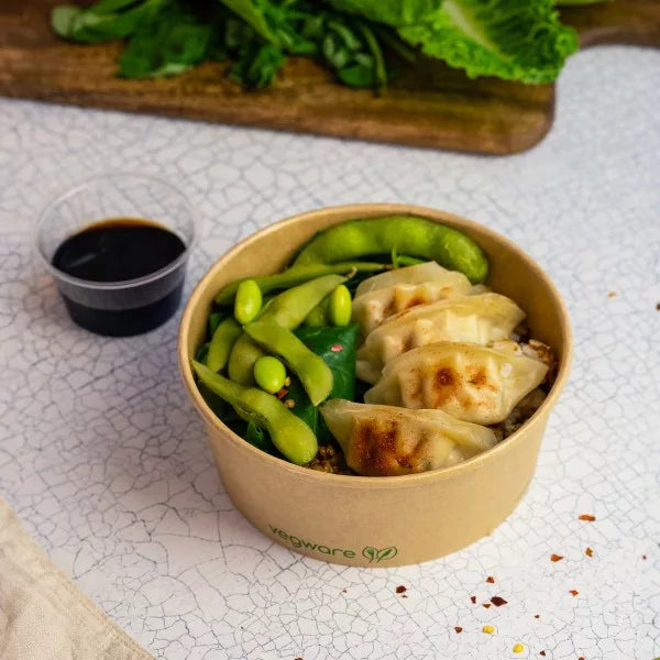 Kraft salátás doboz - Papír salátás tál 750 ml átmérő 150 mm - 50 db/csomag, kraft (ELŐRENDELÉSRE) - Greenstic