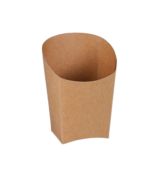 Streetfood csomagolás - Wrap sültkrumplis tasak kraft, 7,5 x 3,9 x 10 cm - 50 db/csom - Greenstic