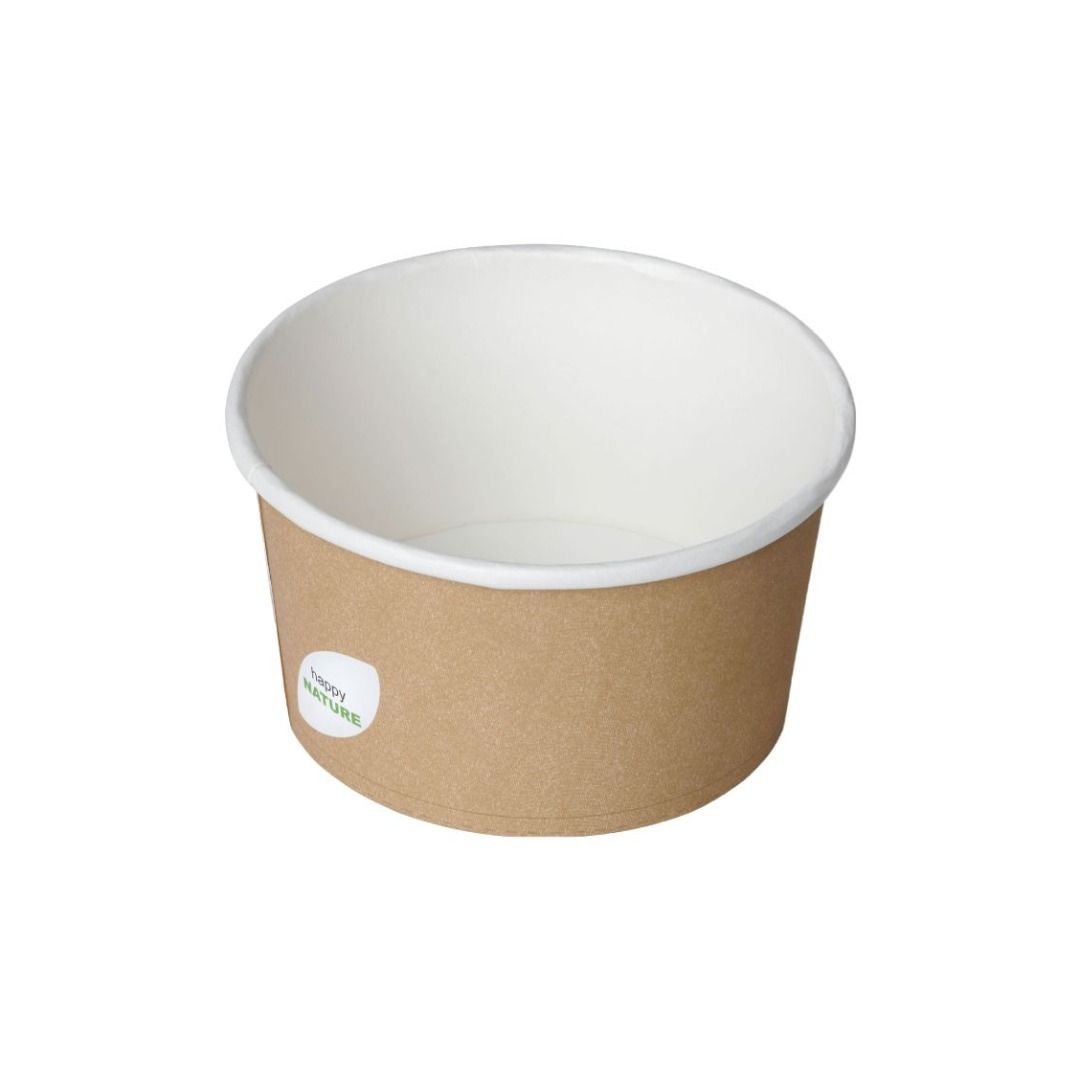 Natural soup jar kraft/white 550ml 50 pcs/cs