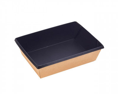 Takeaway paper box - Eco-tray MAX 500 ml/black - 50 pcs/cs