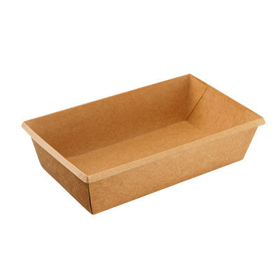 Kraft papír dobozok tetővel - Elviteles papírdoboz - Eco-tray 800 ml - 50 db/cs - Greenstic